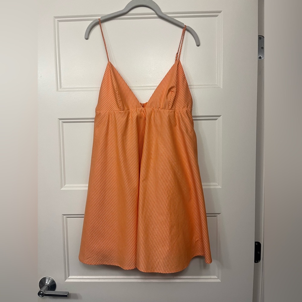Zara Vibrant Orange Dress with Stripes